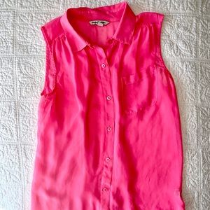 American Eagle Outfitters | Sheet Sleeveless Top | Neon Pink